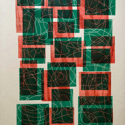 Woodcut. 2022. Red / Green