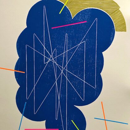 The Martyrdom of Saint Sebastian. Woodcut, Stencil. 2023. 52 x 38,5 cm