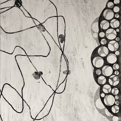 Pan and Syrinx. Monotype on acetate. 2023. 52 x 38,5 cm