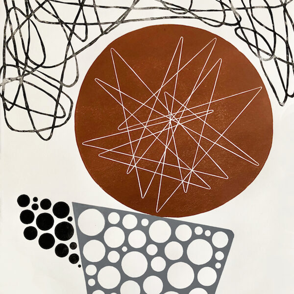 Sisyphus. Linocut / Monotype. 2024. 52 x 38,5 cm 