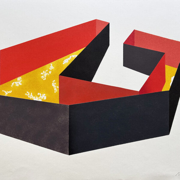 Enclosed garden II. 38 x 56 cm. Stencil. 2025