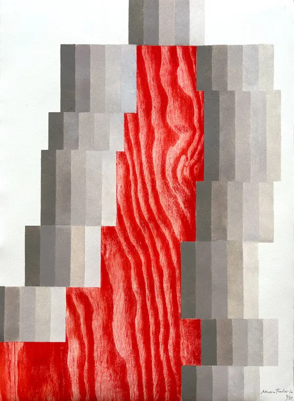 Dance of Salomé. Woodcut/ stencil. 52 x 38,5 cm. 2026