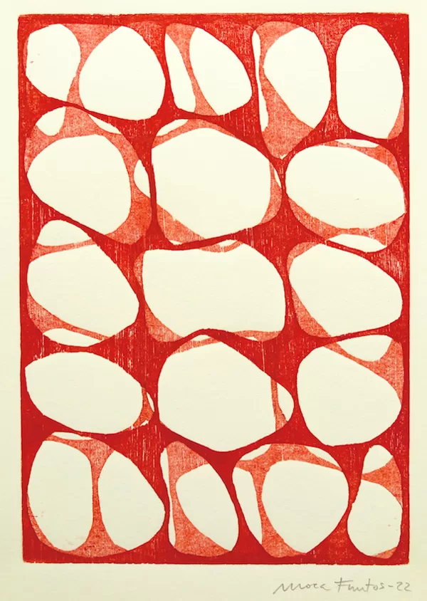 Through the Looking Glass IV. Woodcut. 2022. 21 x 15 cm