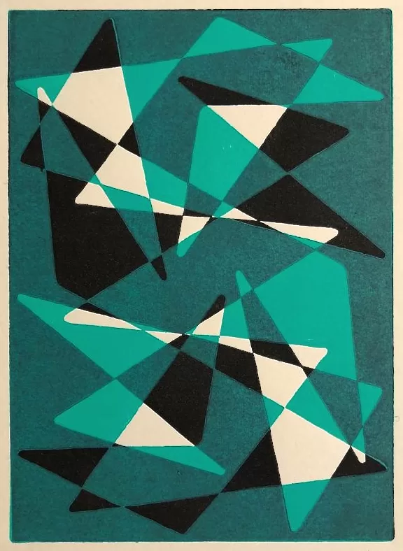 Through the Looking Glass II. Linocut. 2022. 21 x 15 cm