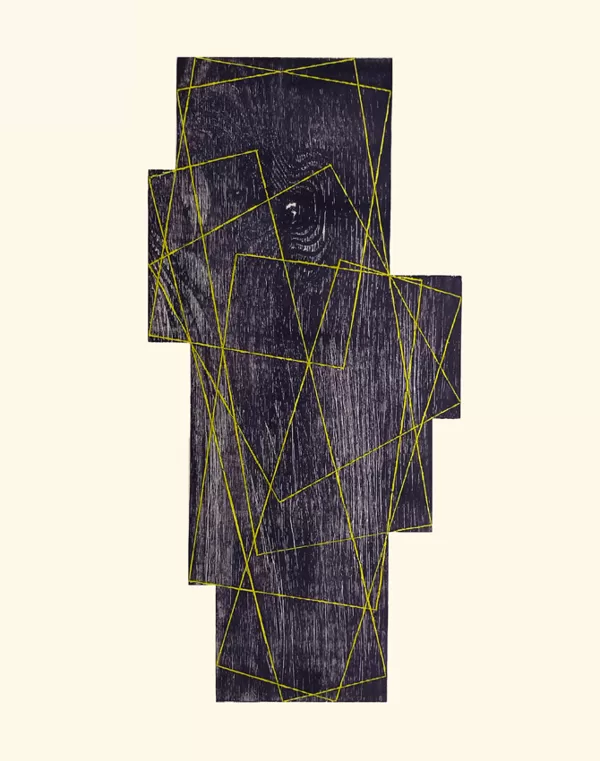 Arachne. Illuminated woodcut. 2022. 45 x 22 cm