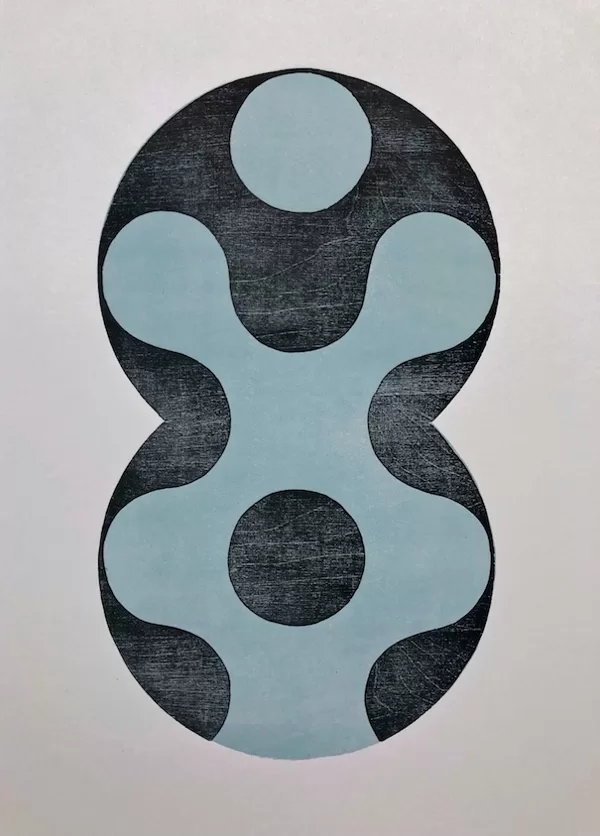 Danaïd. Woodcut / linocut. 2022. 35 x 20 cm