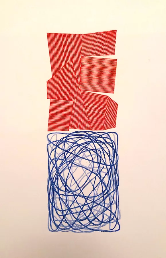 The birth of Tragedy. Woodcut/ linocut. 2022. 42 x 15 cm