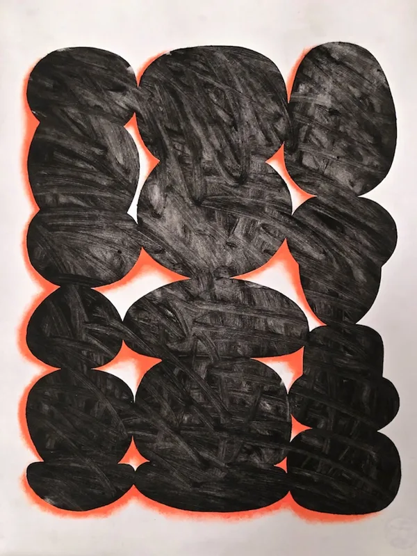 Columbarium. Monotype on acetate, stencil. 2023. 42,5 x 34 cm