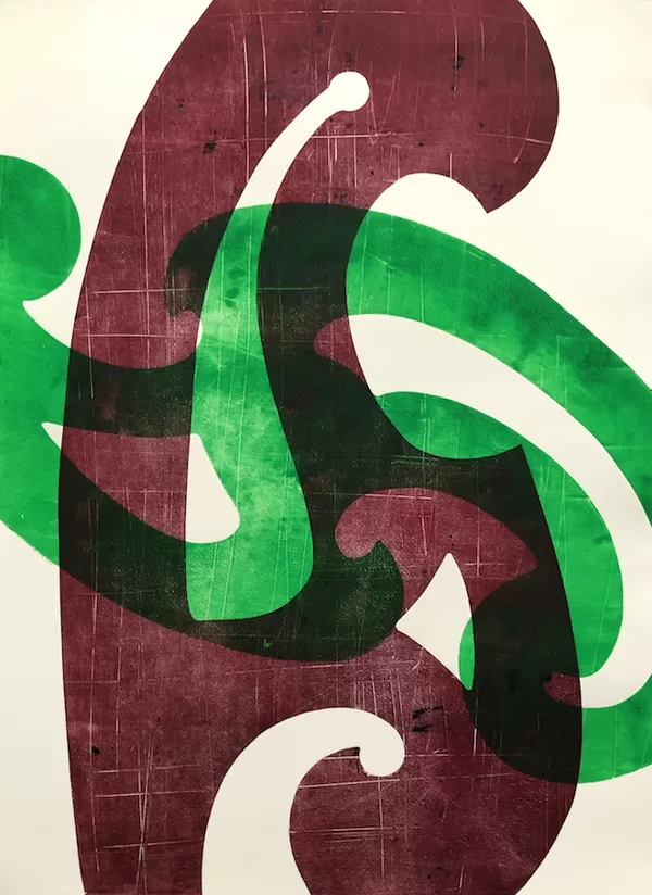 Ave Gratia Plena. Monotype on acetate 2023. 53 x 39 cm