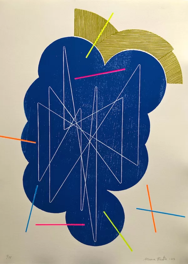 The Martyrdom of Saint Sebastian. Woodcut, Stencil. 2023. 52 x 38,5 cm