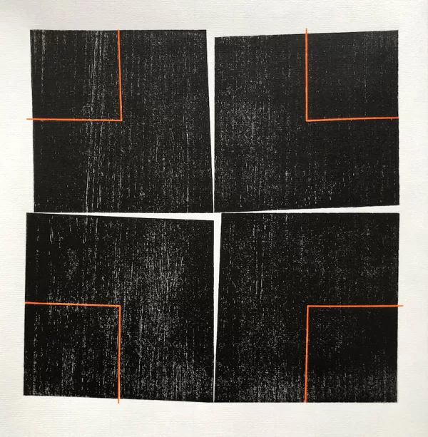 Temperantia. Woodcut, stencil. 2023. 25 x 25 cm