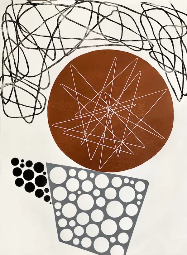 Sisyphus. Linocut / Monotype. 2024. 52 x 38,5 cm 