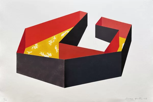 Enclosed garden II. 38 x 56 cm. Stencil. 2025