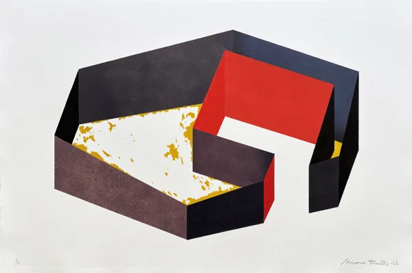 Enclosed garden I. 38 x 56 cm. Stencil. 2025